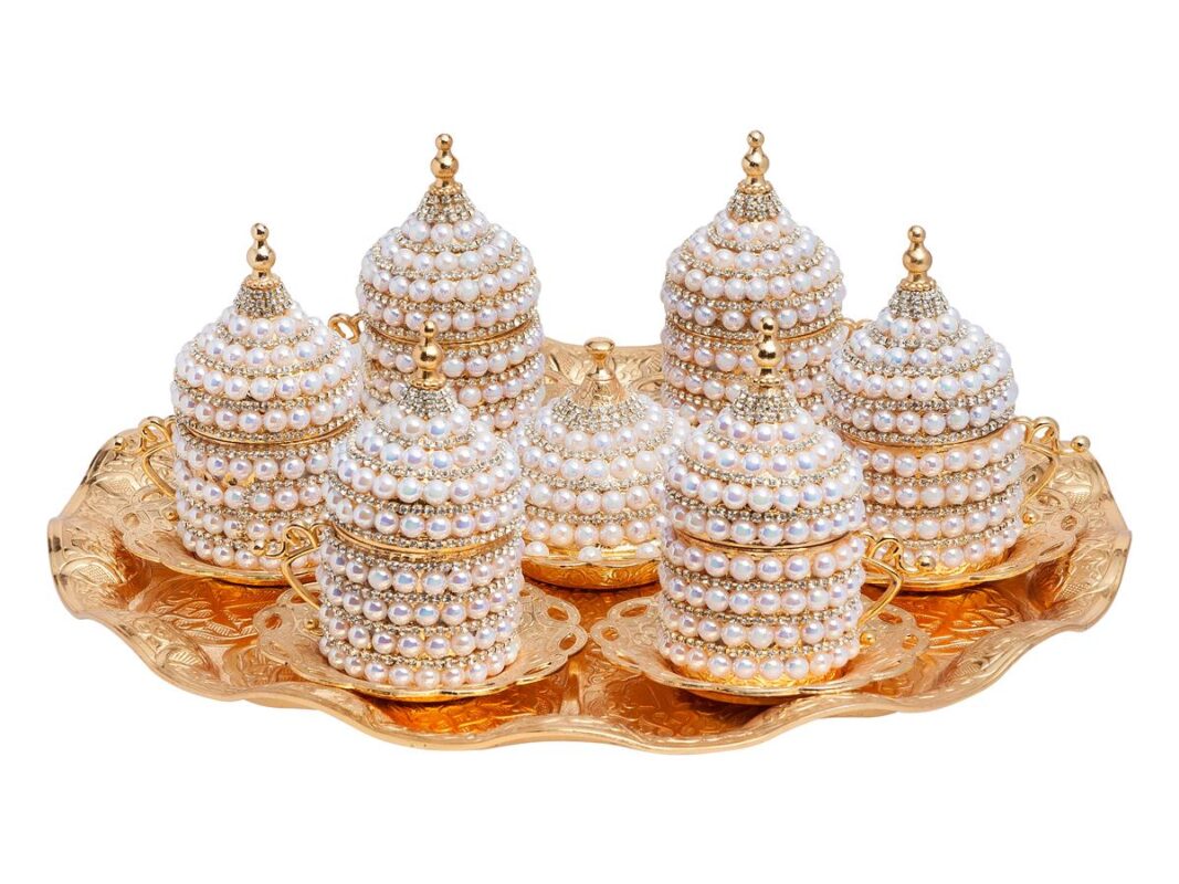 ACAR TURKISH COFFEE SET FOR 6 PEARL