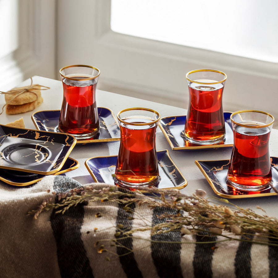 KARACA DAMLA LACIVERT 12 PARCA CAY SETI/TEA SET 12 PIECESNAVY