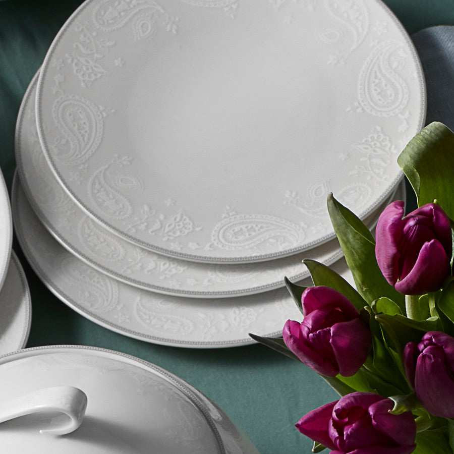 KARACA NEW SHAWL CREAM PLATIN 60PIECES DINNERWARE SET
