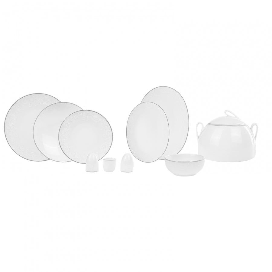 KARACA NEW SHAWL CREAM PLATIN 60PIECES DINNERWARE SET