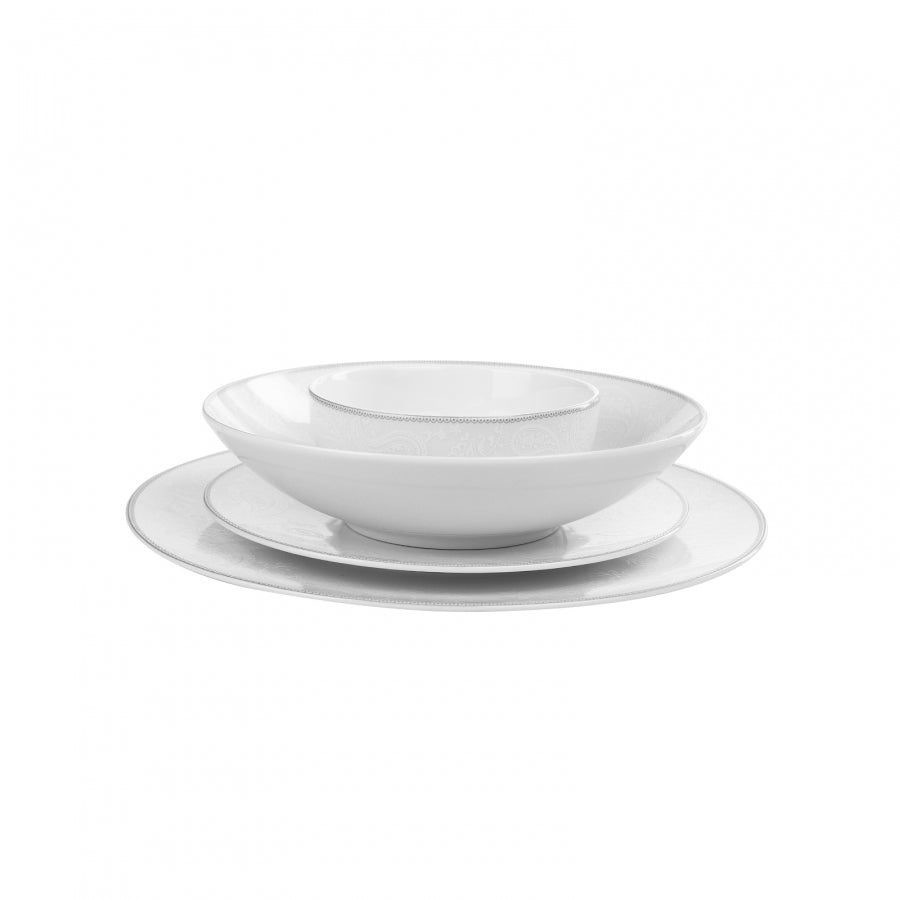 KARACA NEW SHAWL CREAM PLATIN 60PIECES DINNERWARE SET