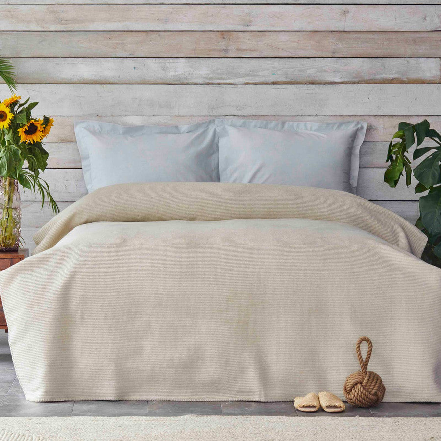 Karaca Home Remas Beige Queen Softline Blanket