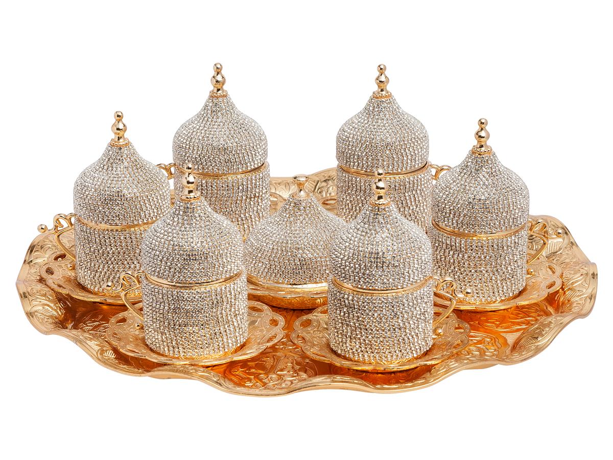 ACAR TURKISH COFFEE SET FOR 6 CRYSTAL