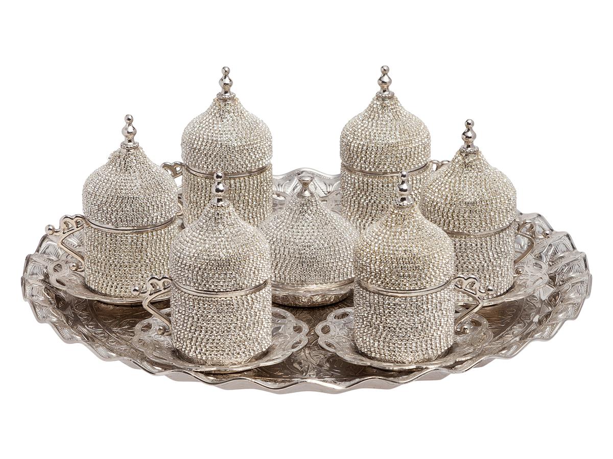 ACAR TURKISH COFFEE SET FOR 6 CRYSTAL