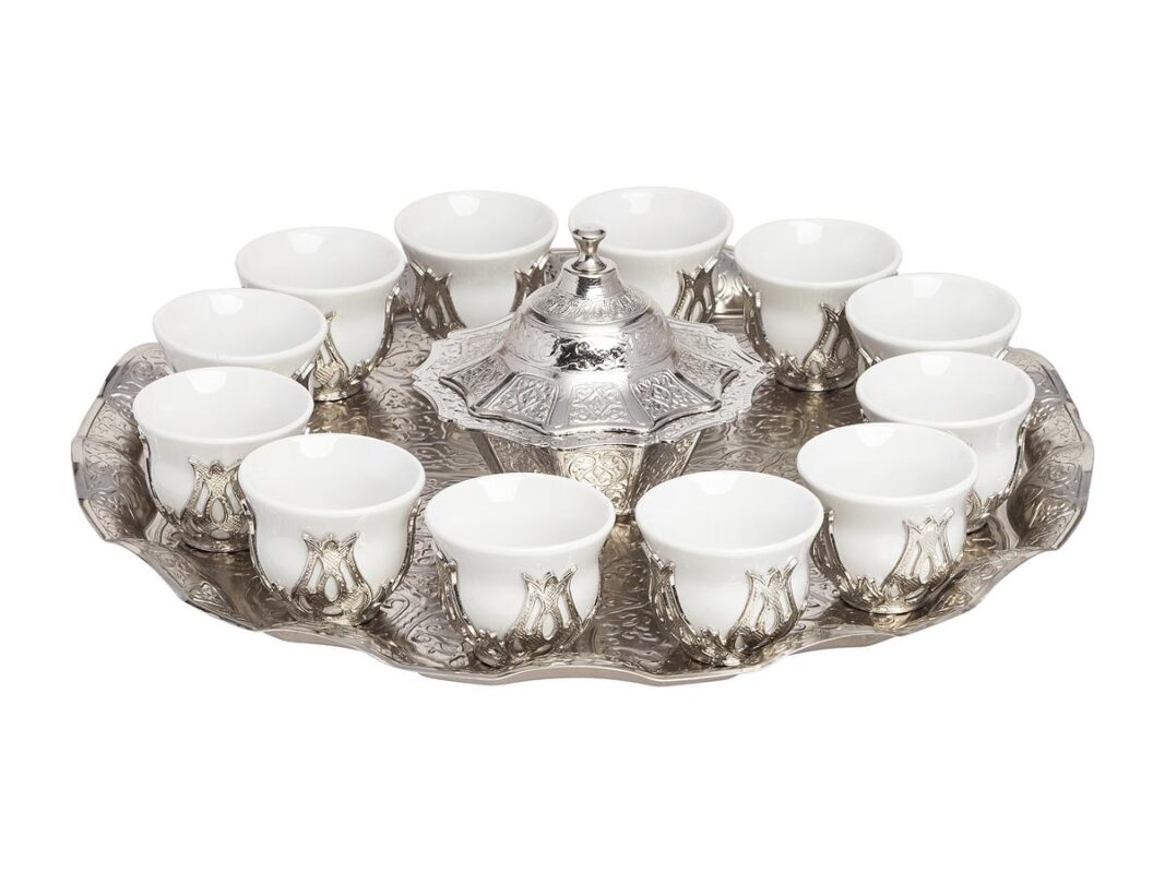 LARGE TURKISH COFFEE SET MIRRA FOR 12