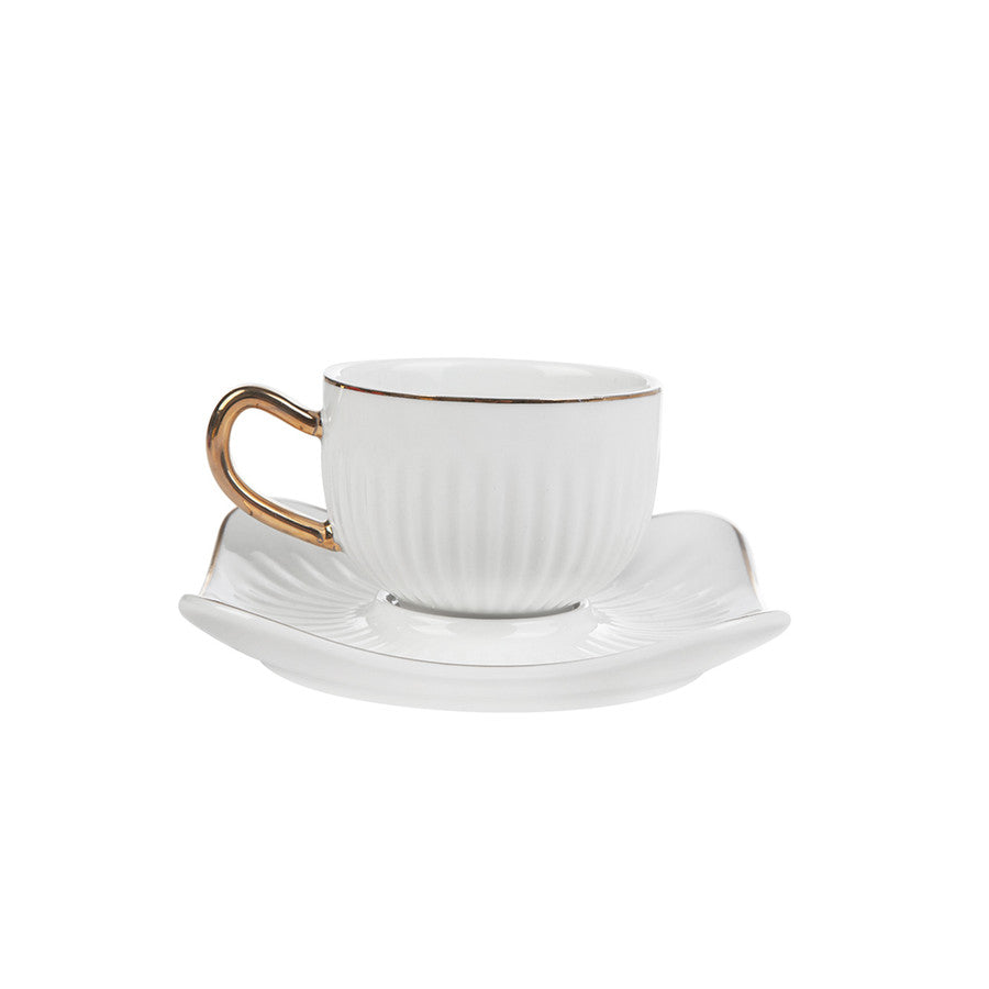 EMSAN NASIP WHITE TURKISH COFFEE SET FOR 2